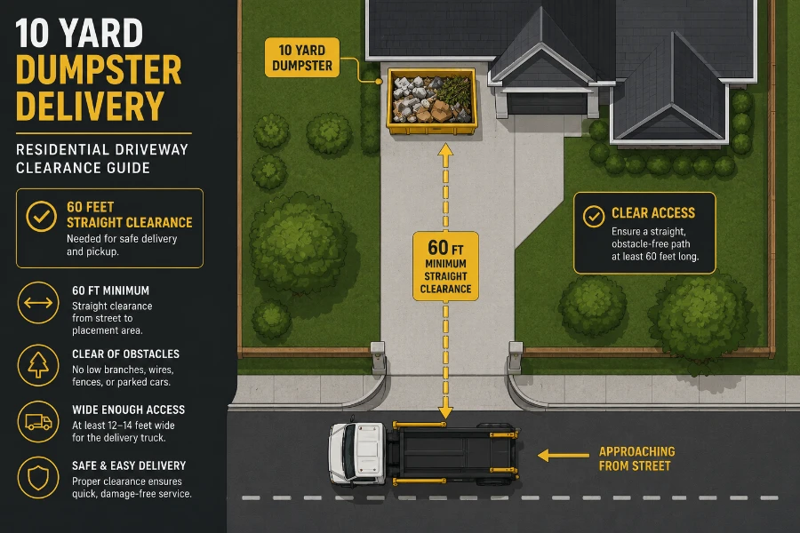 Dumpster delivery clearance guide