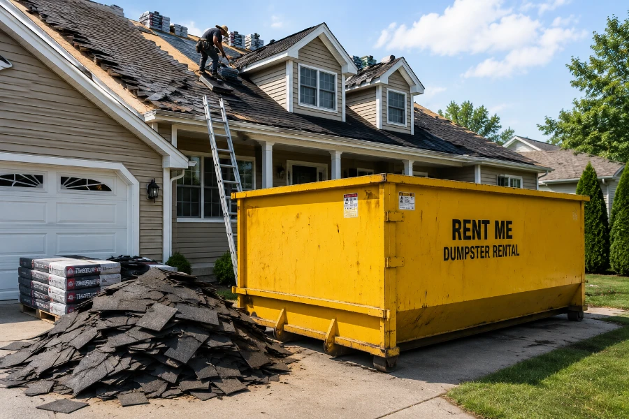 Roofing work on a suburban home in macon
